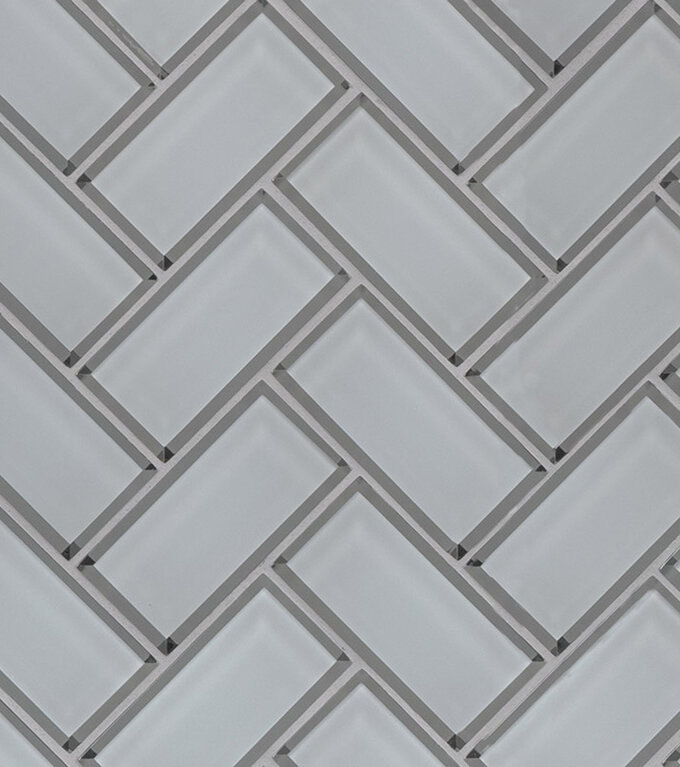 Ice Bevel Herringbone Glass Mosaic