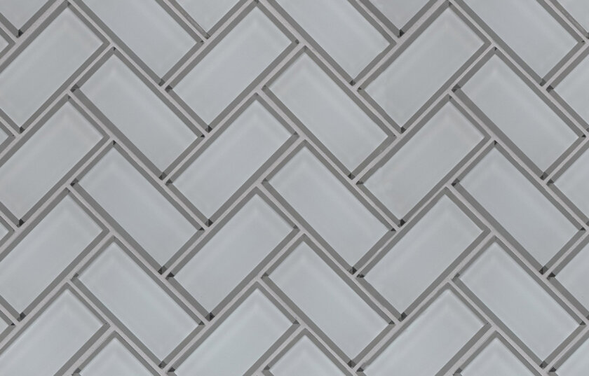 Ice Bevel Herringbone Glass Mosaic