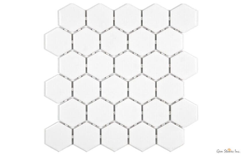 Ontario Snow White Hexagon Mosaic