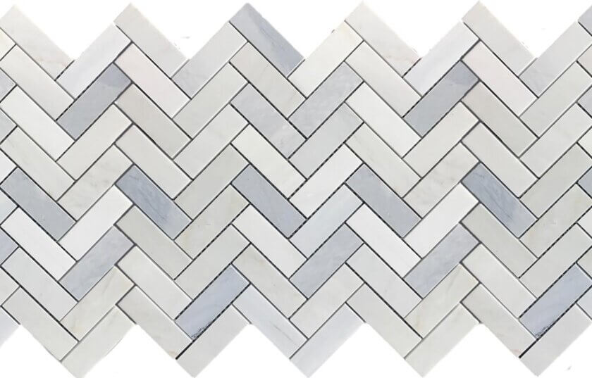 Twilight 1x3 Herringbone Marble Mosaic Variation